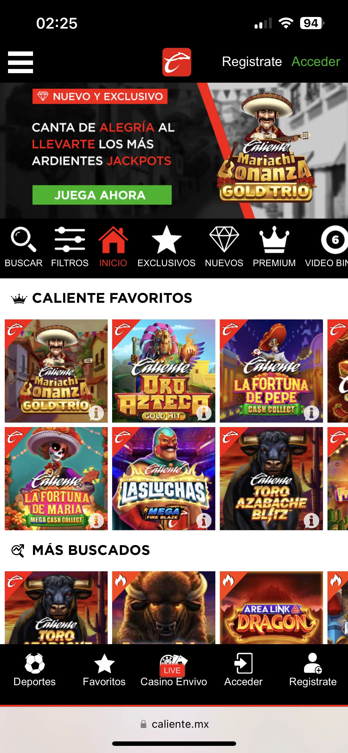 Caliente Casino Tragamonedas